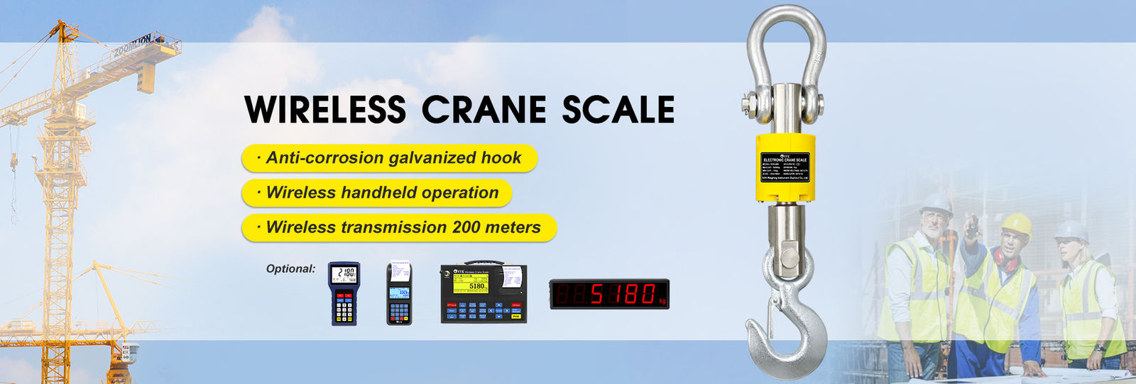 1/2/3t Crane Scale Digital Hanging Scale de pesaje inalámbrico electrónico 3 toneladas