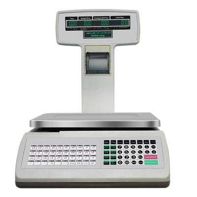 Escala 30kg Bill Ticket Receipt Printing Scale de la caja registradora de la alta exactitud